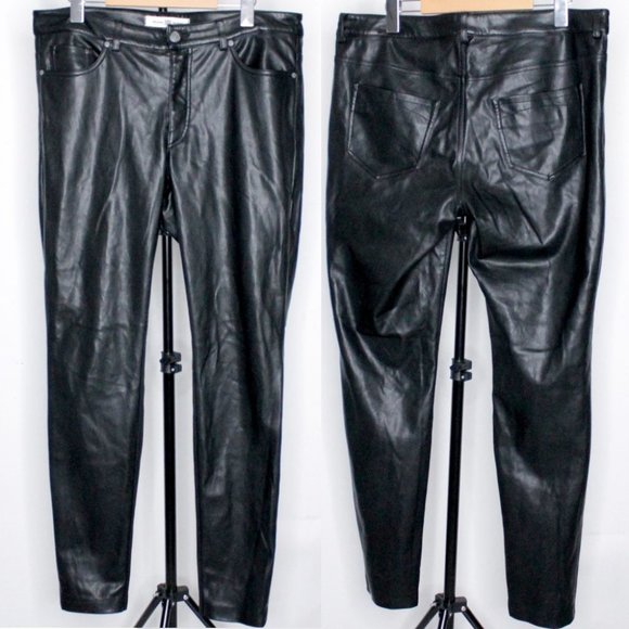 RIANI Pants - Riani Designer Black Faux Leather Pants Size 12
